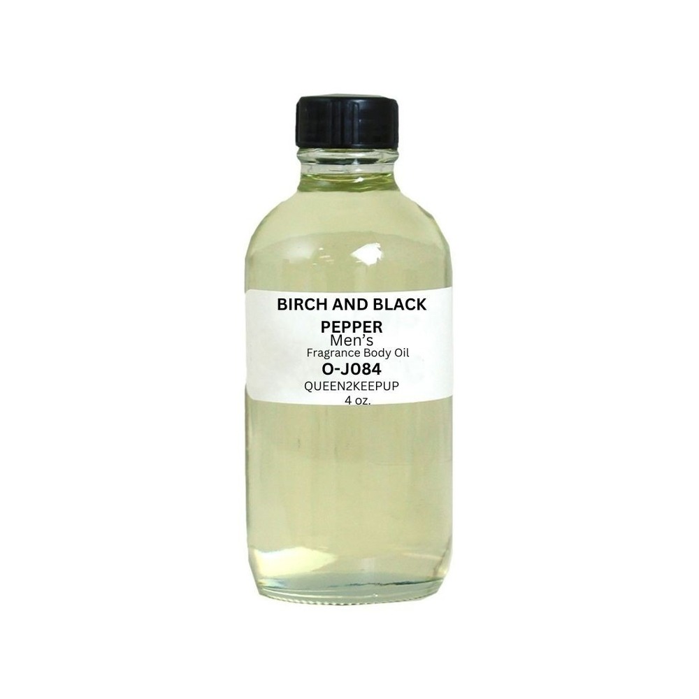 Birch and Black Pepper Men's Body Oil Smoky Woods Spicy Bold Rugged Scent 4 oz